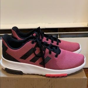 Pink and Black Adidas Cloudfoam Racer